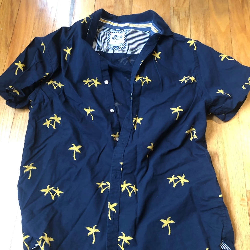 Denim & flower Ricky Singh men short sleeve button down M